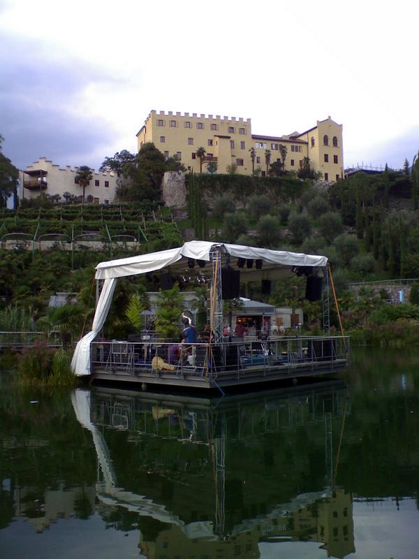 Venue on a lake in Italy. The show was stopped in the middle because of a huge storm.